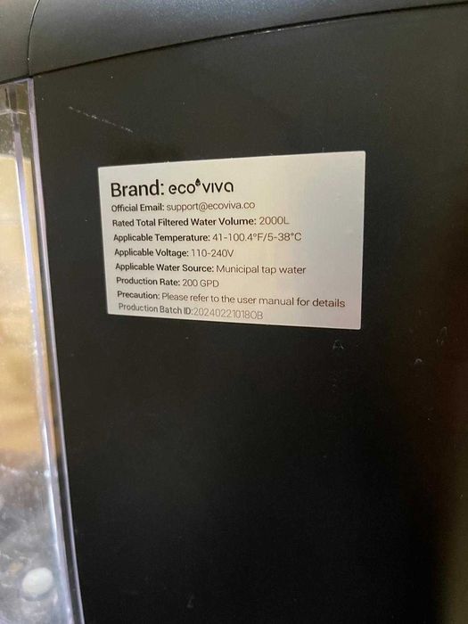 Purificator apa Ecoviva Countertop, sistem de osmoză inversă