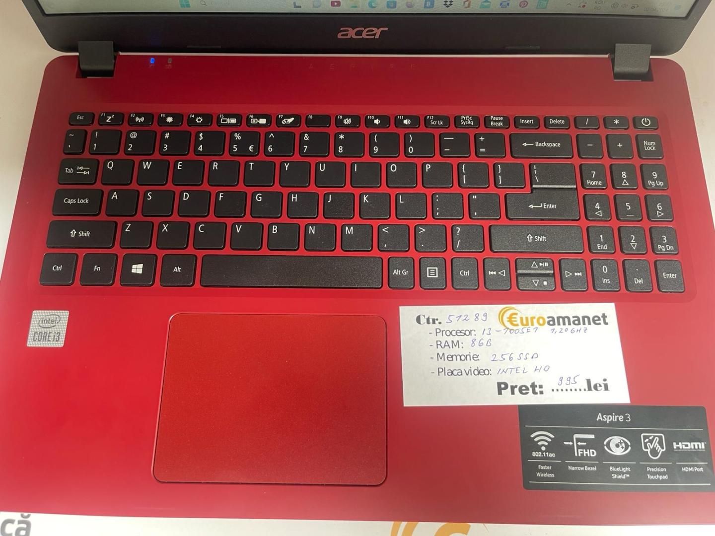 Laptop Acer Extensa cu procesor Intel(R) Core(TM) i3-1005 -P-