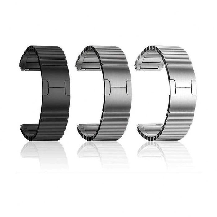 Curea metalica 22mm Huawei GT2 2e 3 Pro Watch Titanium Negru Argintiu