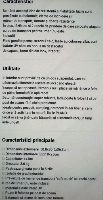 Vând lada frigorifica  Plano NOUA