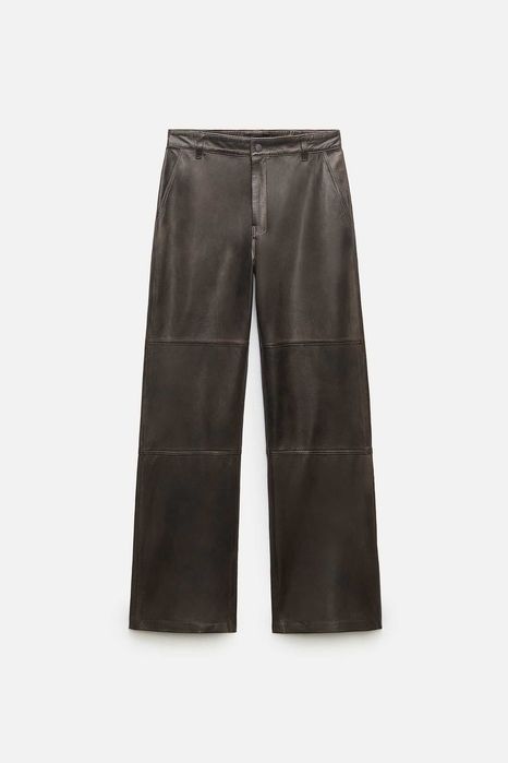Кожаные брюки ZARA