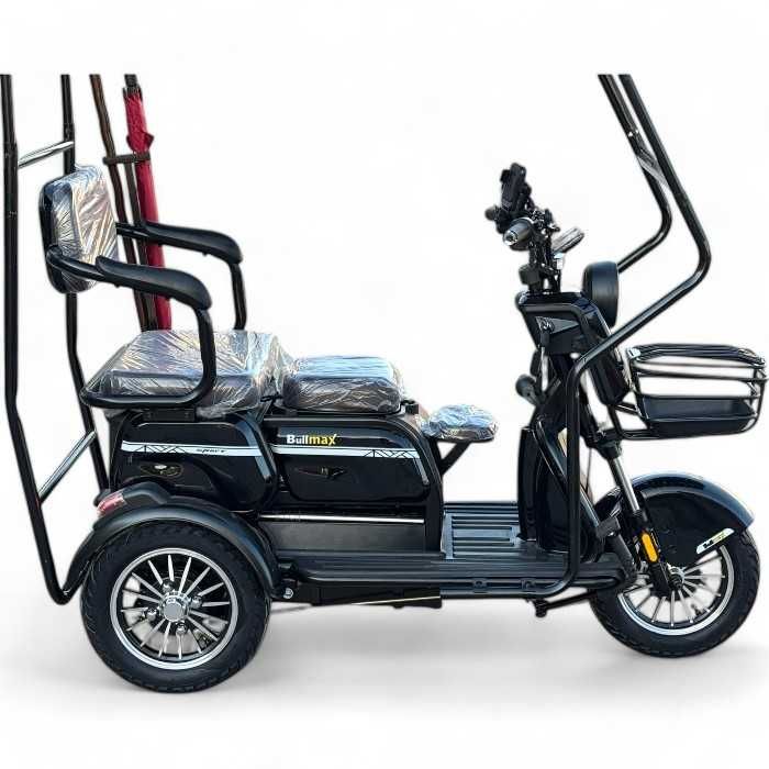 Триместна електрическа триколка С2+ С Покрив, 1500W, 5 батерии