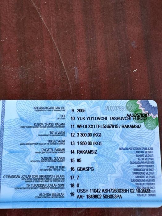 Ford 2005 yil sotiladi holati zoʻr metan gazda