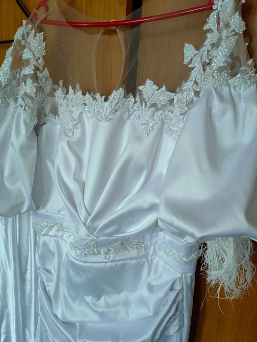 Rochie mireasa alb intens 2 in 1va
