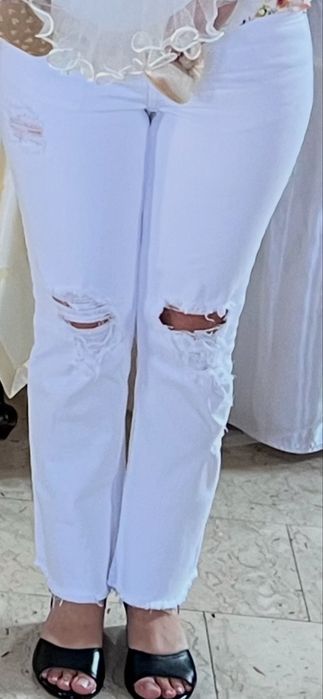 Pantaloni blugi culoare alba