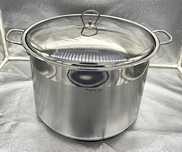 Oala inox 25L cu capac metalic + fund triplu gros