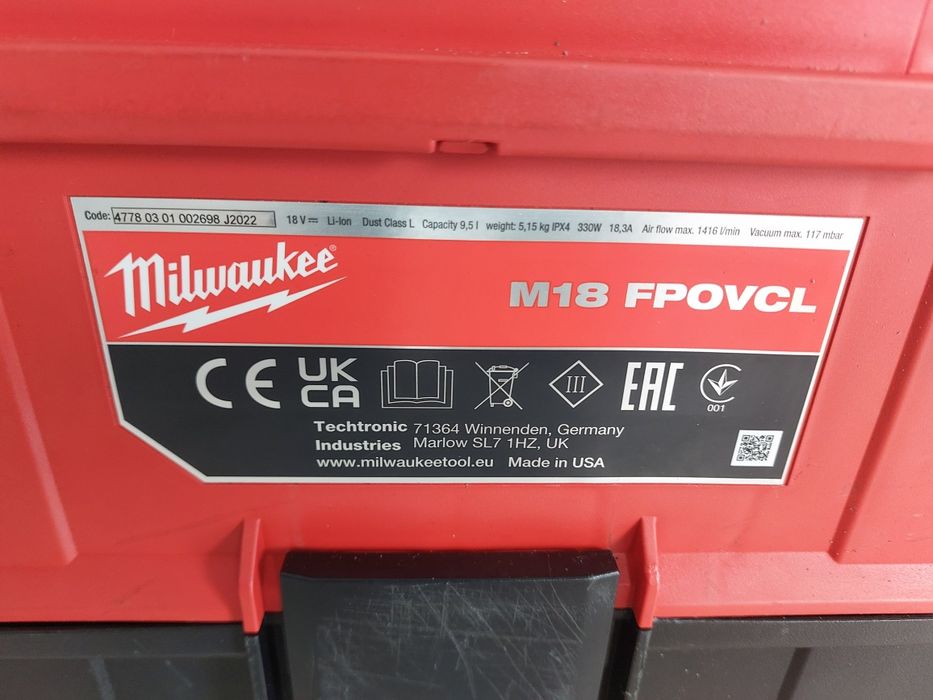 Aspirator milwaukee packout M18 FPOVCL, 2022, stare perfectă