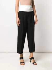 GIVENCHY Contrasting Band Cropped High-Rise Wool Дамски Панталони 42