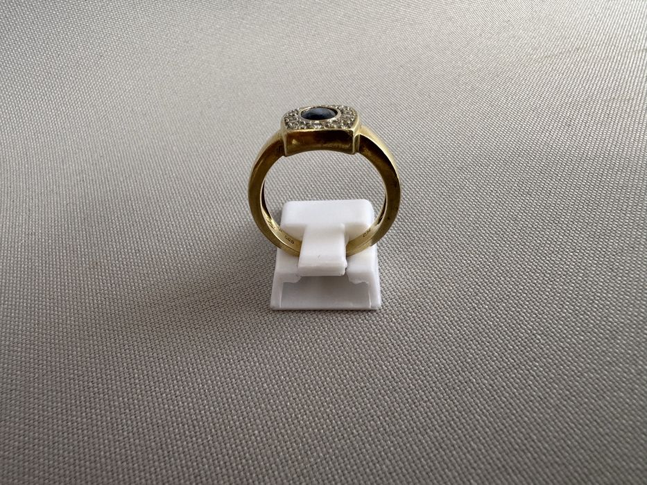 Inel aur safir diamante