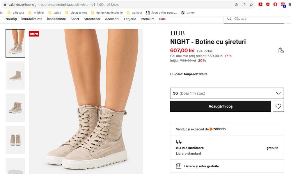 Vand ghete din piele intoarsa crem, 39