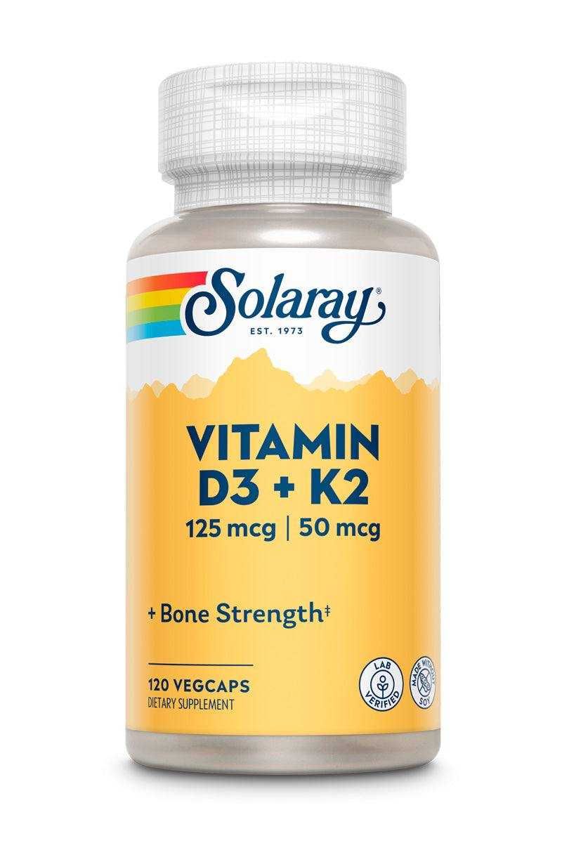 Витамин D3 + K2 от компании Solaray из Америки (120шт)