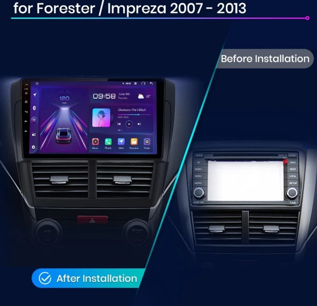 Navigatie Android auto 2+32gb Subaru Forester/Impreza 2007-2013