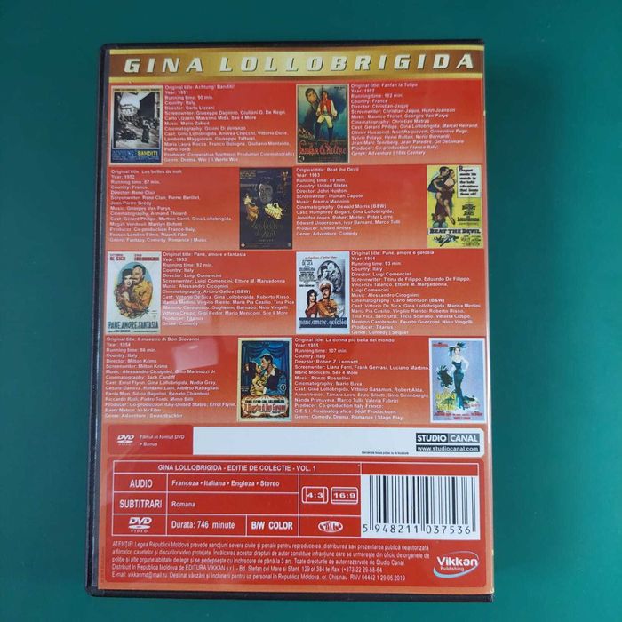 Gina Lolobrigida Collection vol. 1 - 8 DVD - subtitrate romana