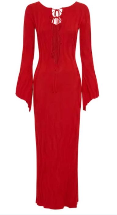 Червена дълга рокля MESHKI – XS (нова, с етикет)