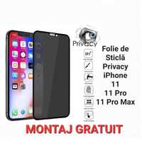 Folie Sticla Privacy iPhone 14 Pro / Plus - Tempered Glass Full