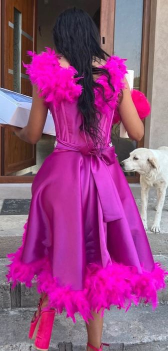 Rochițe mamă fică (nașă/fină) din pene naturale