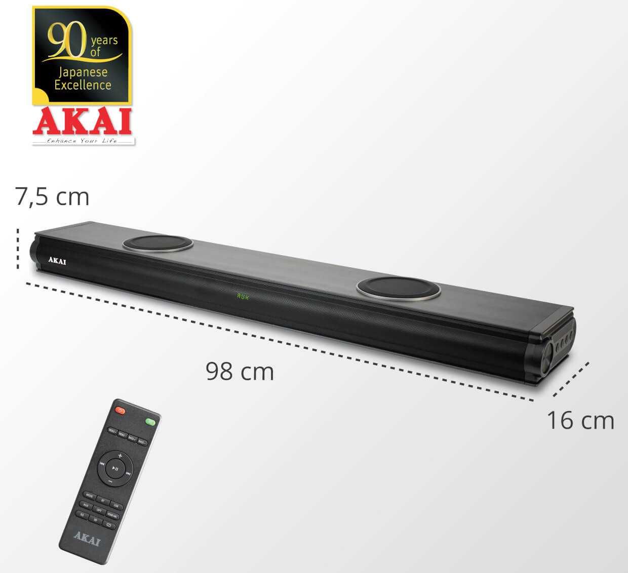 Soundbar AKAI ASB-29 100W 2.2canale TELECOMANDA Bluetooth 5.0 GARANTIE