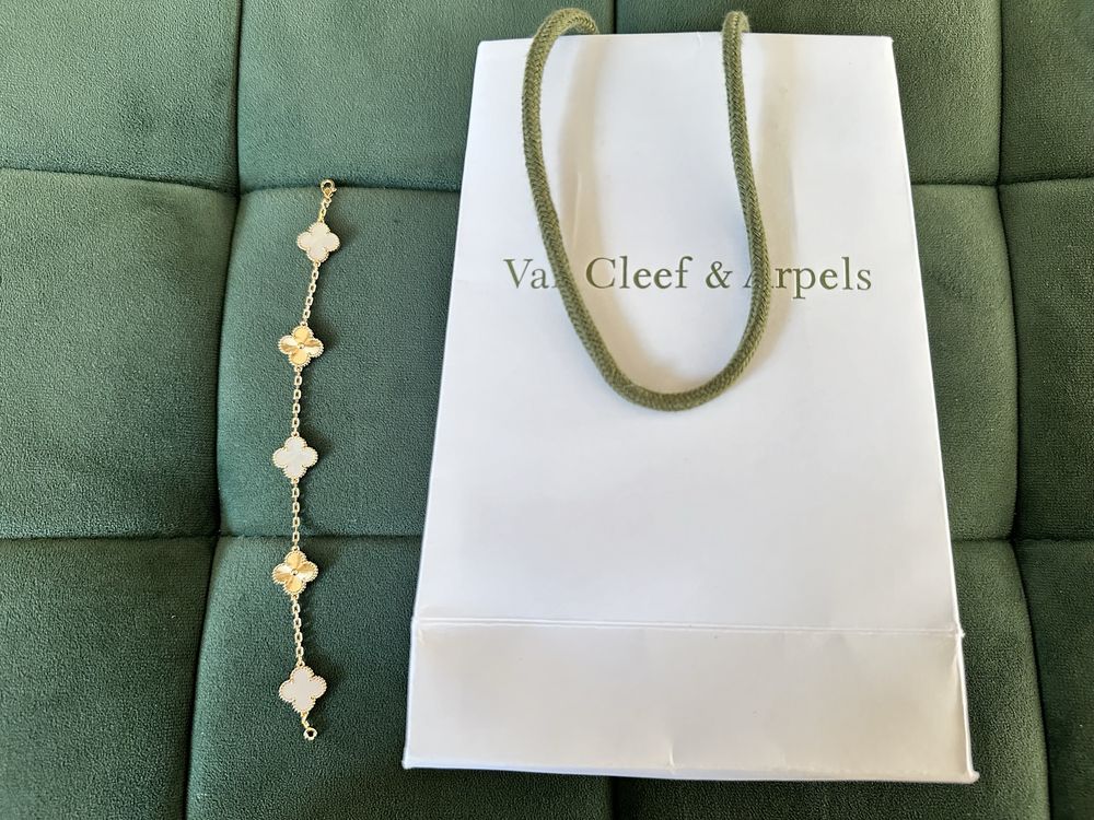 Van Cleef & Arpels Vintage Alhambra bracelet,5 motifs гривна rose gold