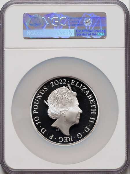 2022 Edward VII - 5oz £10 - NGC PF70 First Releases-Кутия и Сертификат