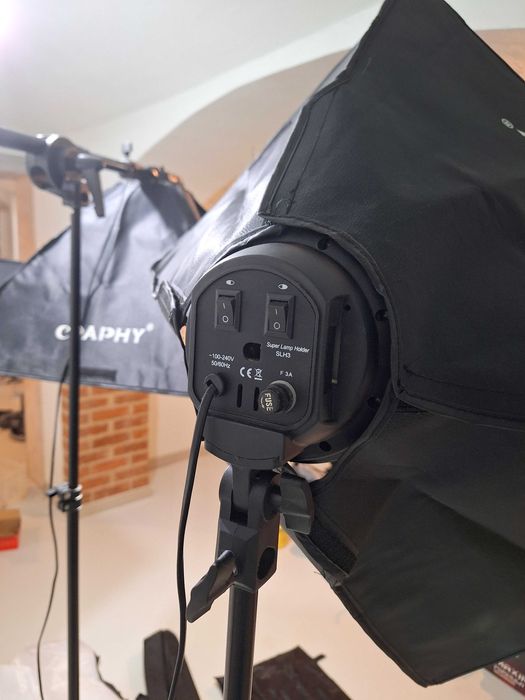 Set 3 trepied foto cu softbox-uri