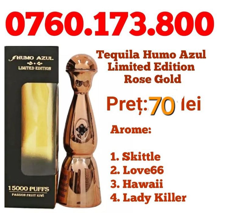 Vape-uri Humo Azul LIMITED EDITION ROSE GOLD 15k originale și sigilate