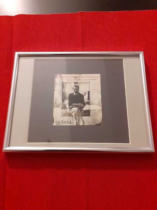 Tablou cu colița filatelică Constantin Brancusi - 1982