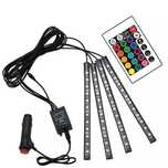Lumini ambientale auto,intensitate reglabila,kit 4 benzi 12SMD RGB,noi