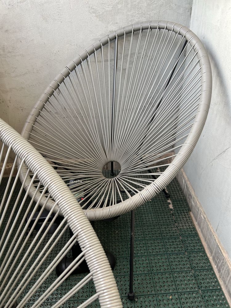 Set Scaun terasa/balcon gri