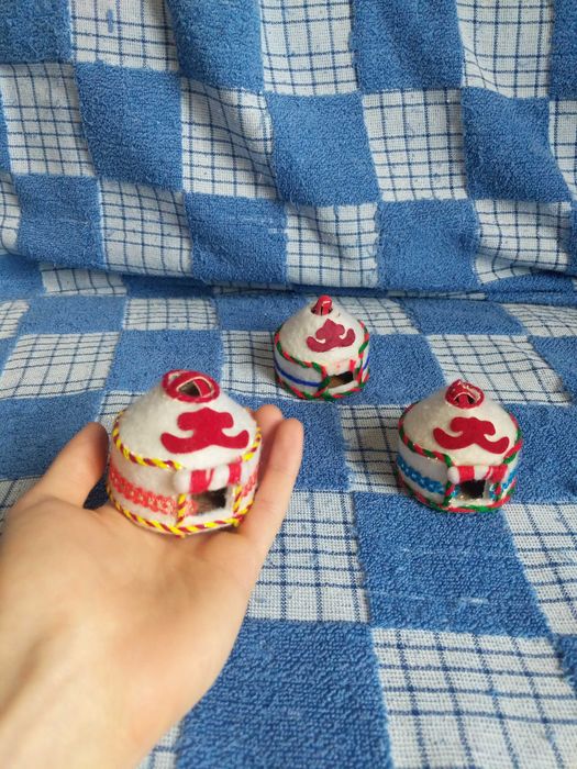 Казахские национальные сувениры ручной работы Юрта диаметр 5,5 см