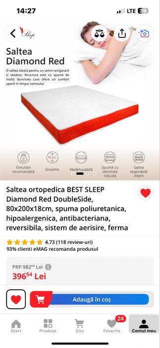 Saltea Pat  Ortopedica Spuma 80x200