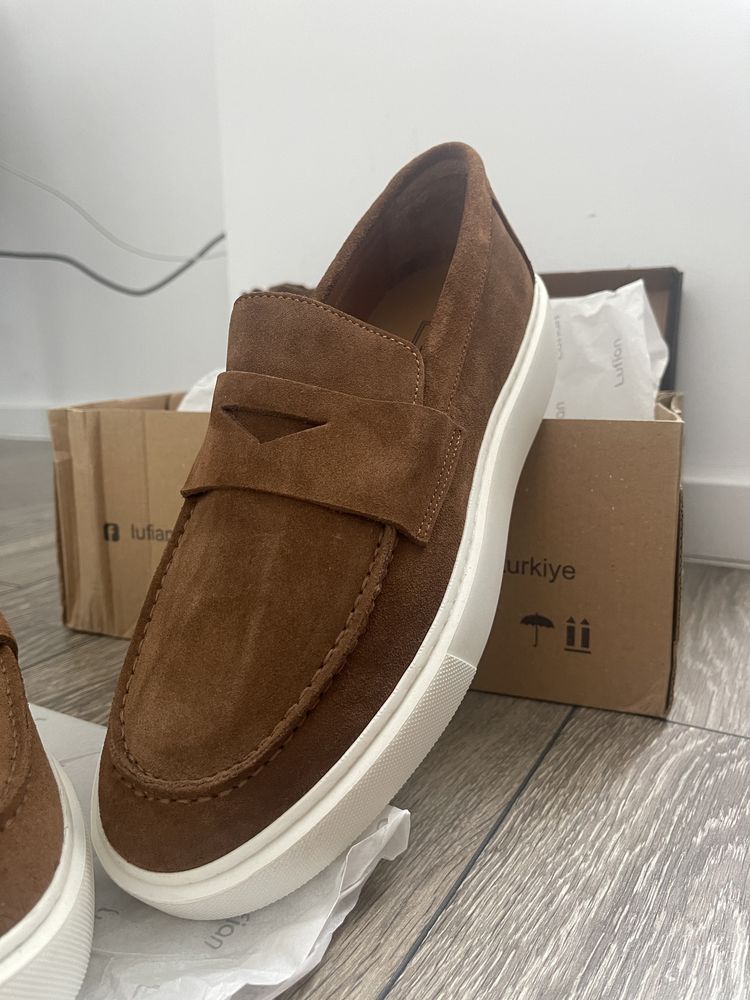 Loafer barbati, 100% piele intoarsa