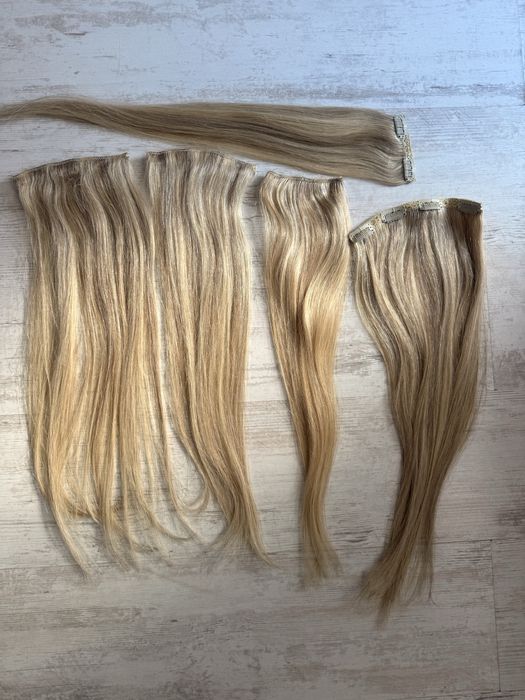 Естествена коса на треса със щипки