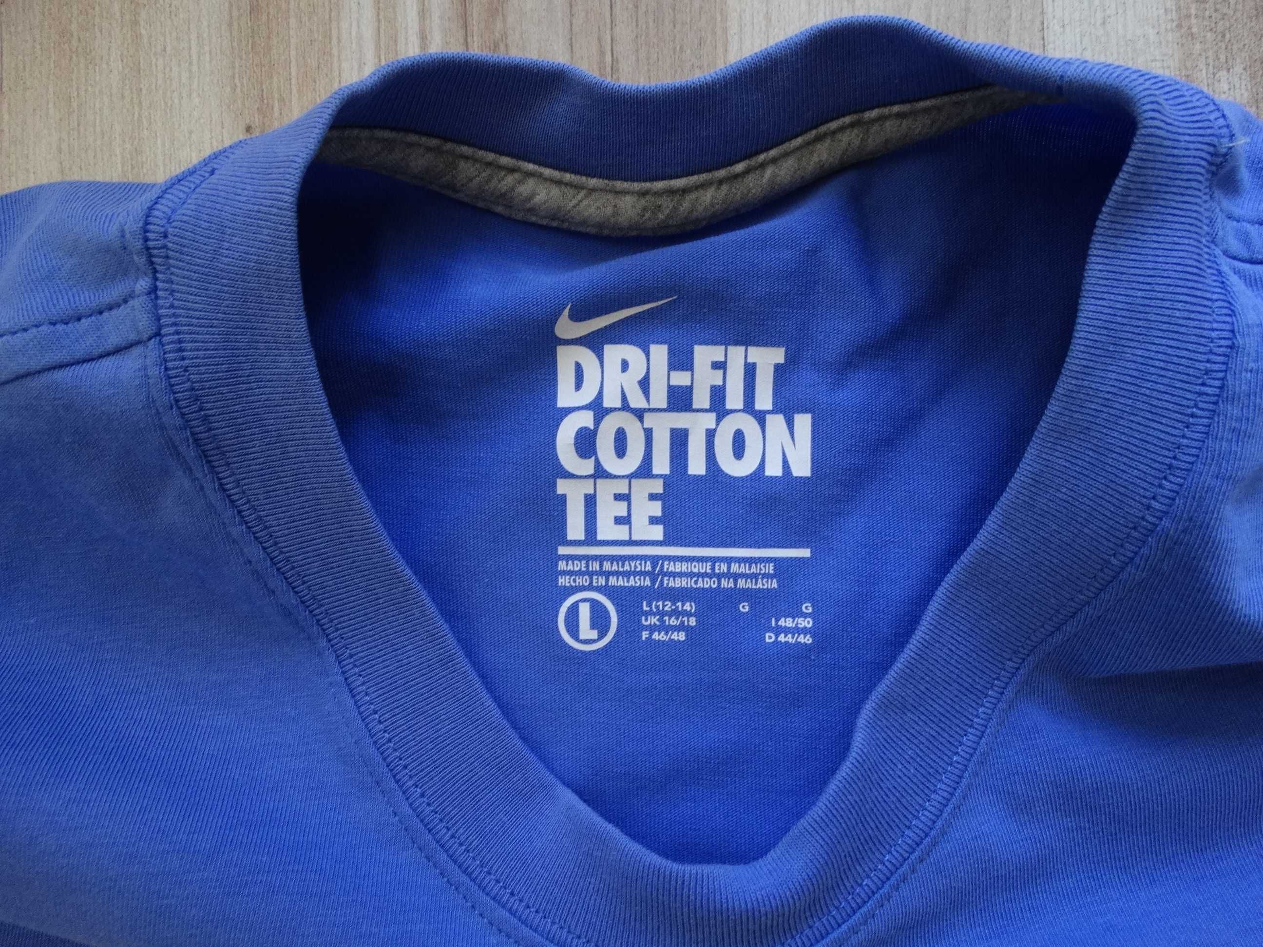 Найк Nike Dri Fit Cotton Tee женска синя тениска размер L