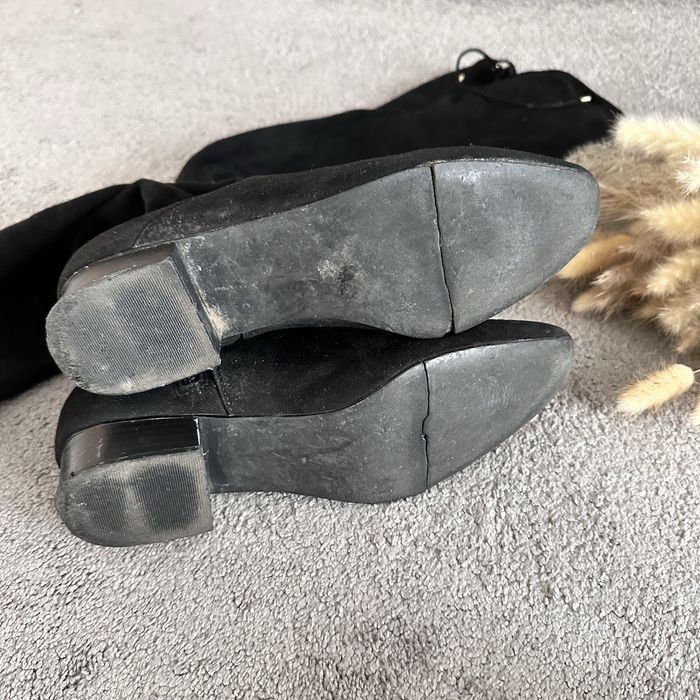 Cizme catifea lungi, cu fermoar si elastic in partea de sus