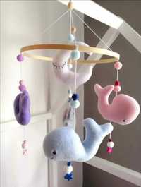 Carusel #mobydick pentru pătuț copii/ bebeluș realizat hand made