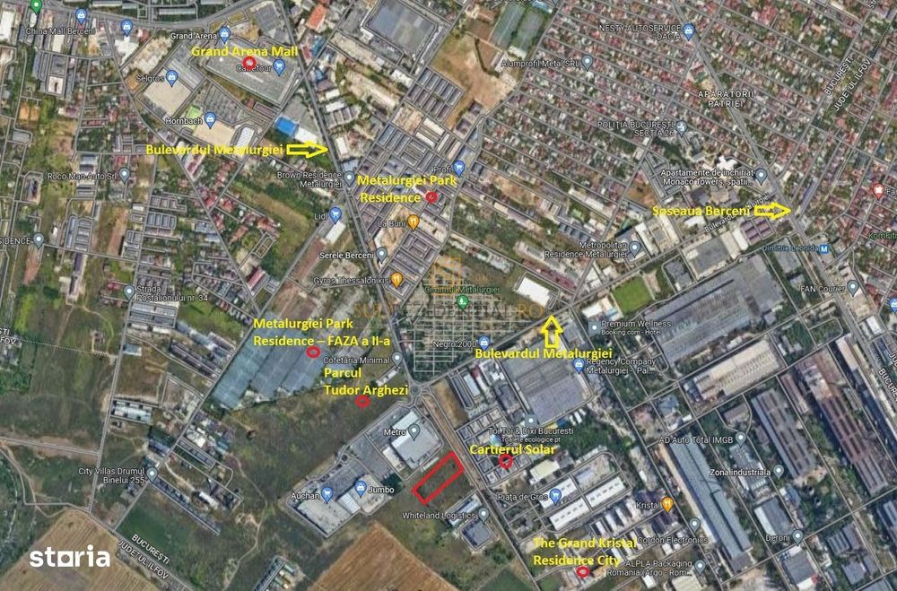 De vanzare terem 8525 mp, deschidere 50 ml - zona Metalurgiei, Sect.4