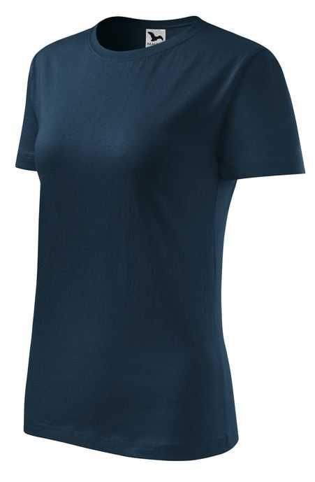 Tricou classic pt femei, 100% Bumbac, Albastru Mineral, XS - 39,96 lei