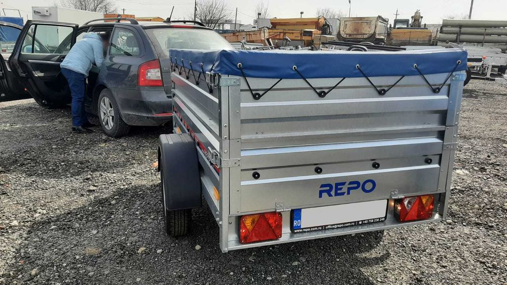 Remorca auto  750 kg cu prelata ATV, moto, apicola RAR inclus