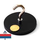 Magnet cauciucat cu carlig Neodim Oala D 88 mm forta 50kg