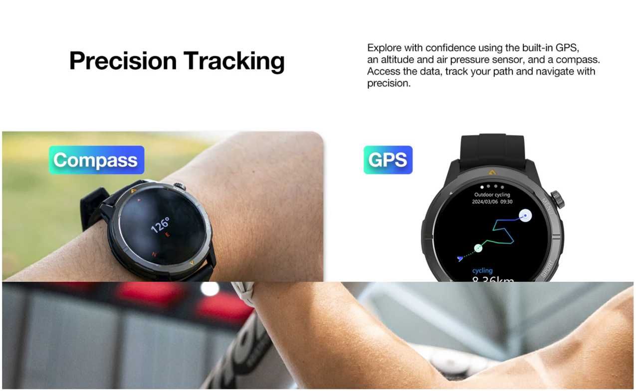 Смарт часовник AGM Watch Legion, 1.43" AMOLED дисплей, модел 2025!