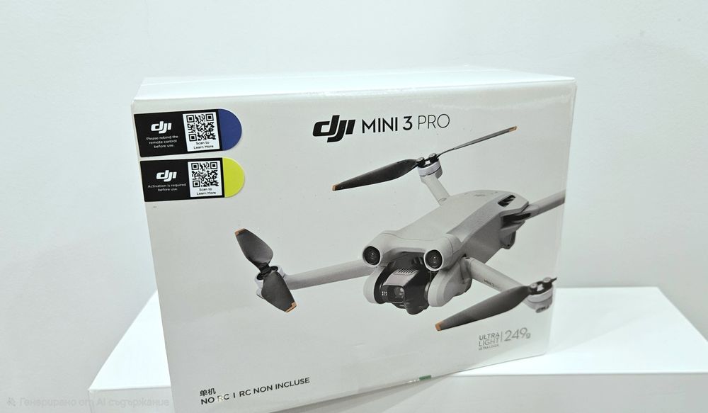 Нов , запечатан дрон DJI mini 3 pro - carе refresh до 8 Август 2026