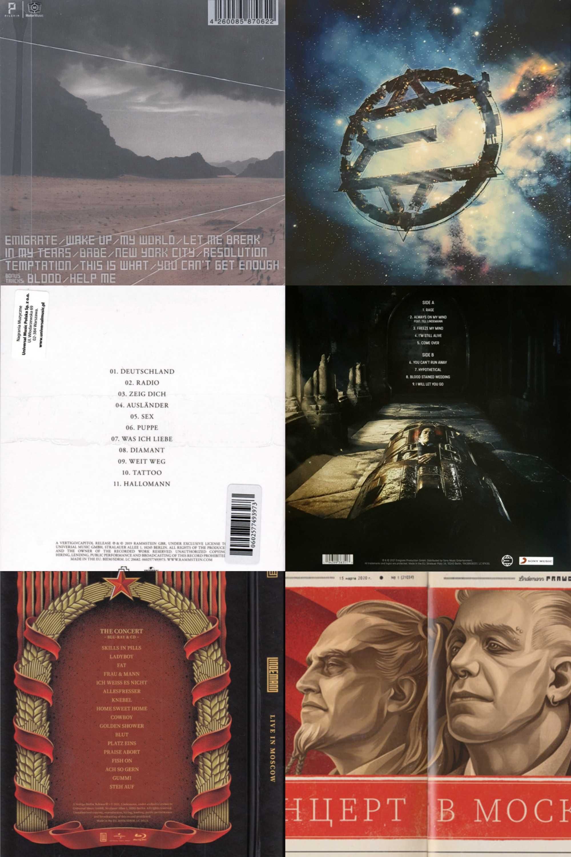 Rammstein - Emigrate - Lindemann - Discografie CD DVD Vinil LP