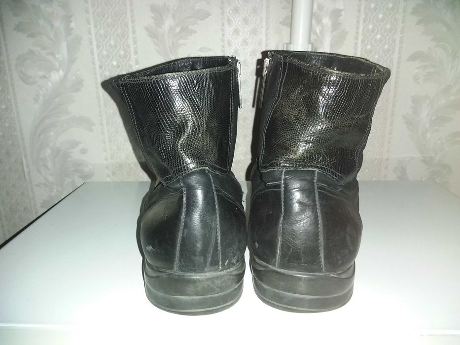 Кожаные мужские сапоги с мехом в хорошем состоянии Размер 41-42 Италия