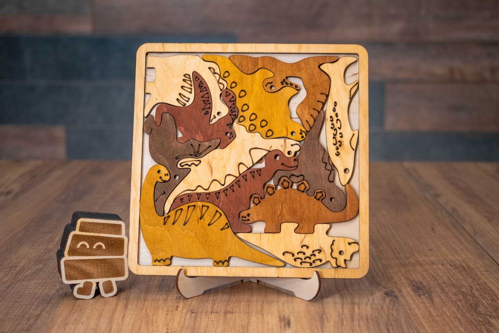 Дървен пъзел "Джурасик Парк"