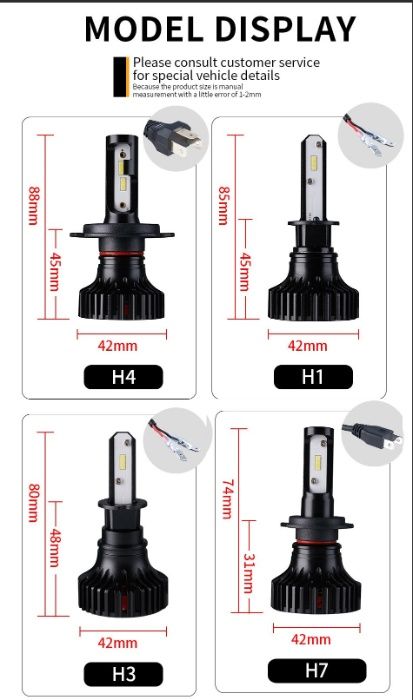 Лед Крушки H4 H7 H1 HB3 HB4 Seoul Y19 chip led крушки