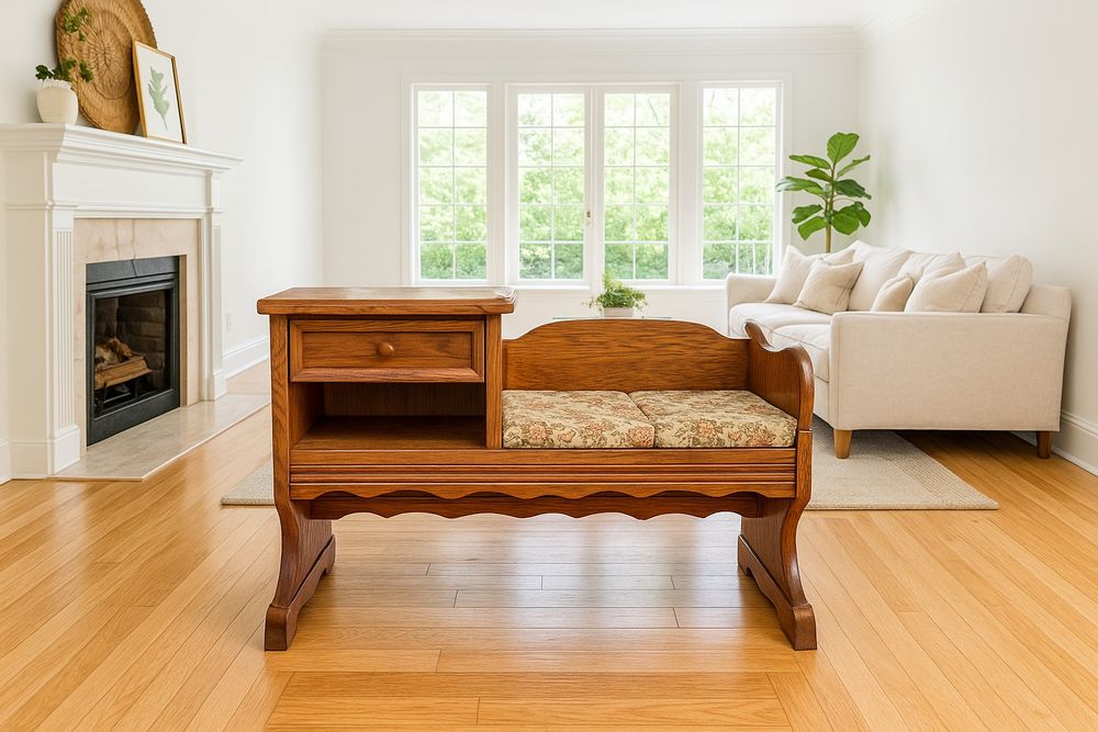 Băncuța telefon - Stejar - Lemn Masiv - Germania