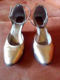 Обувки в златист цвят № 36, естествена кожа