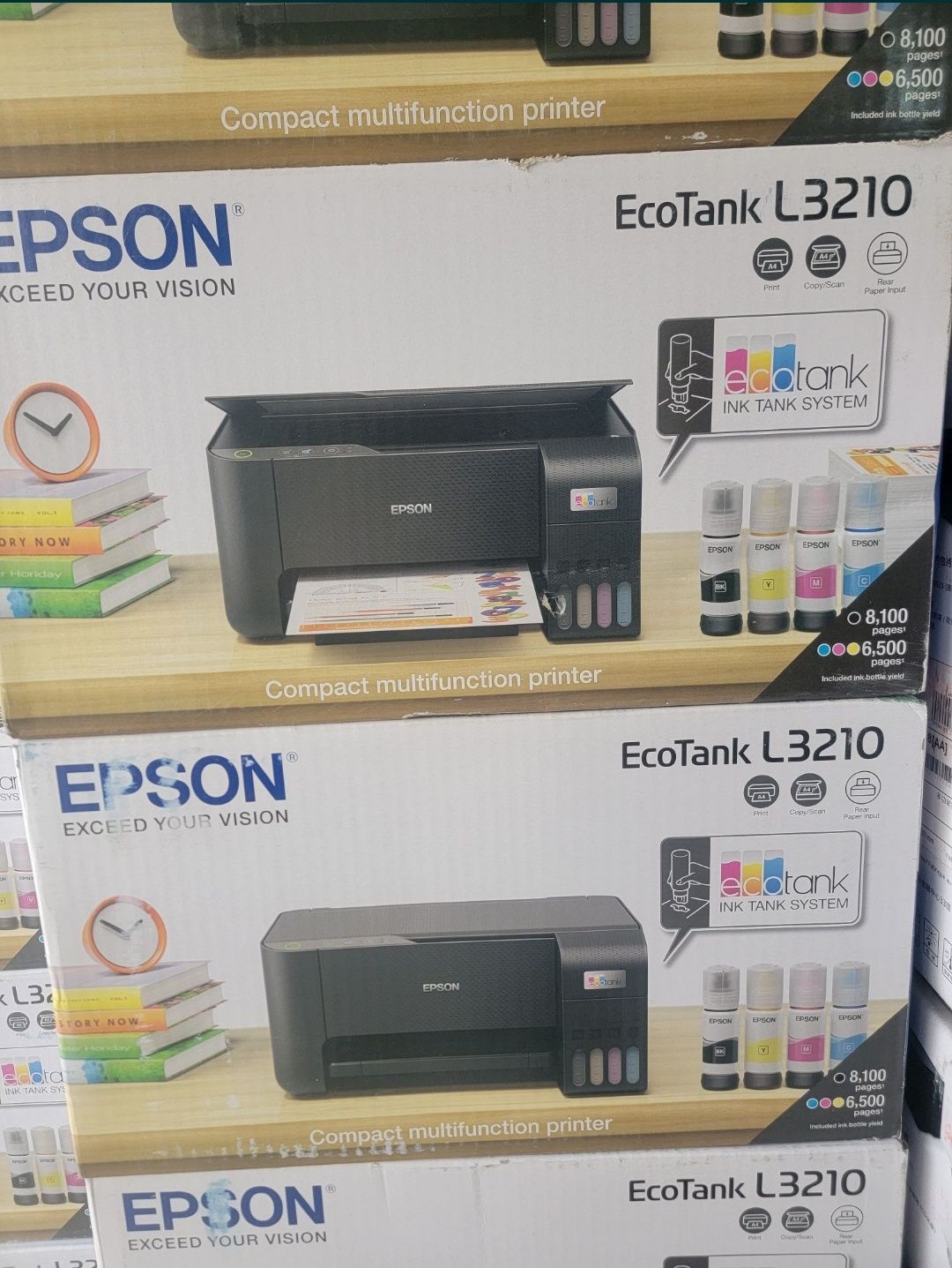 Принтер Epson EcoTank L3210 (МФУ, А4, Струйный) 1 год гарантии.