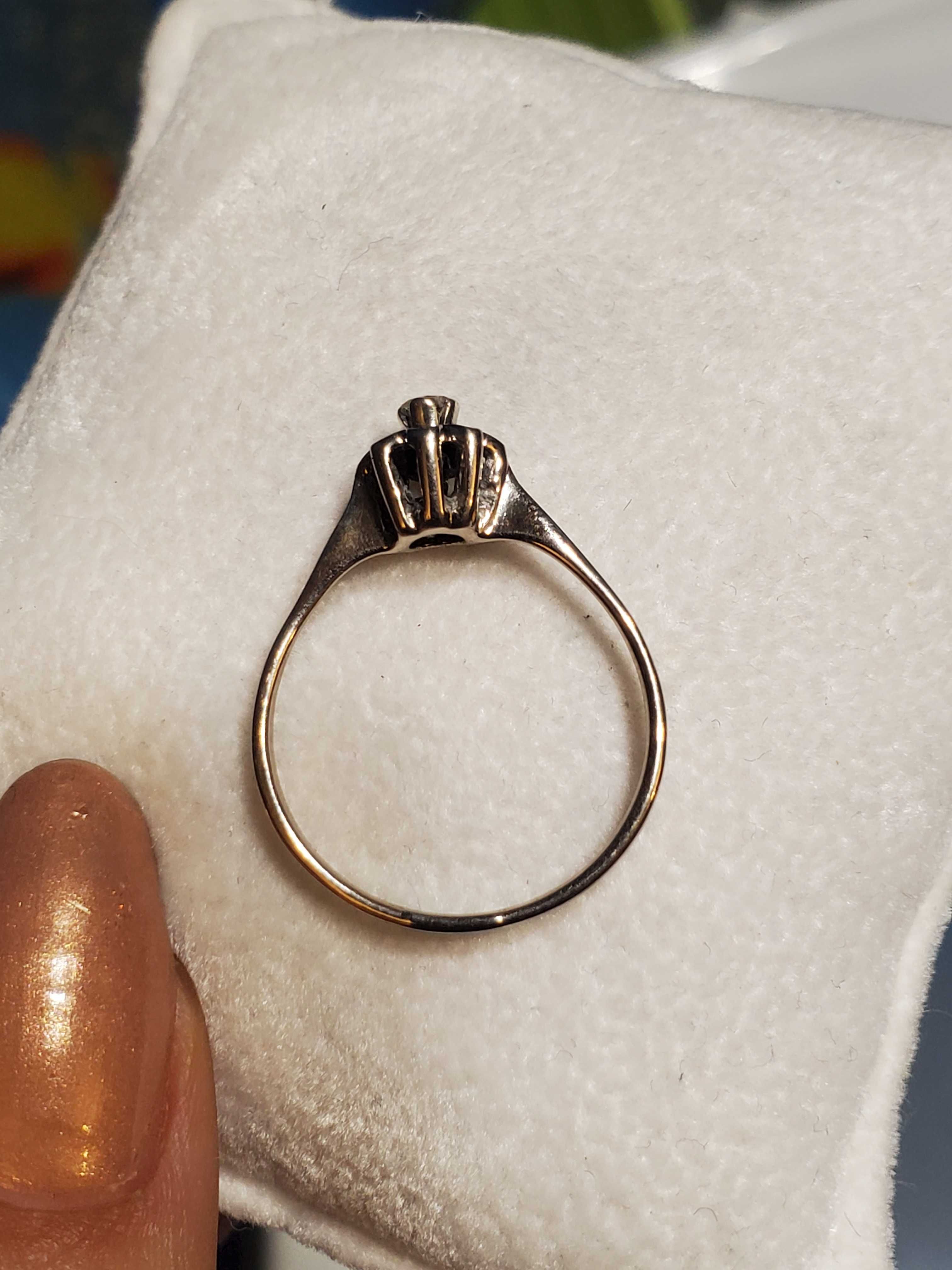 0.10 ct диамант и Паладий винтидж art deco пръстен