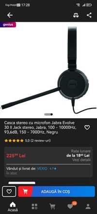 Vând căști Jabra Evolve 30 II